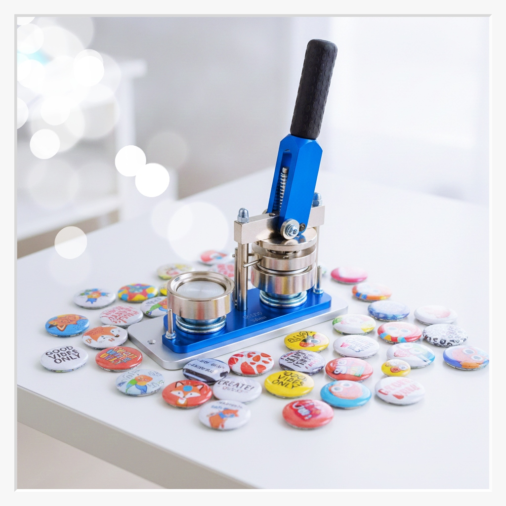 Massive Buttonmaschine aus Metall