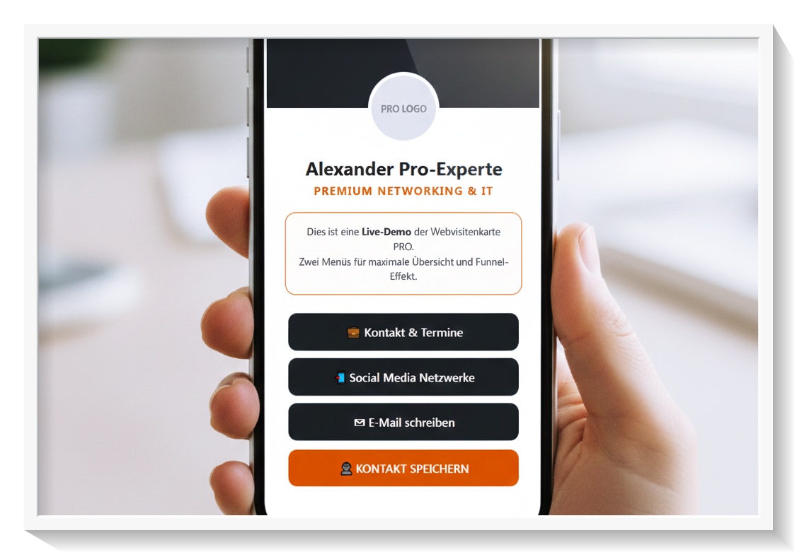 Smartphone mit Webvisitenkarte