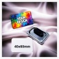 Preview: Vorderansicht eines rechteckigen 40x60 mm Magnet-Namensschildes mit individuellem Namens- und Logo-Druck.