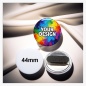 Preview: Frontansicht eines individuell bedruckten 44 mm Buttons.