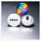 Preview: Frontalansicht eines 44 mm Buttons mit dem Aufdruck "YOUR DESIGN"