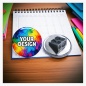 Preview: 56mm XXL-Button mit Anspitzer individuell gestalten | Buttonschmiede
