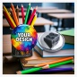 Preview: 56mm XXL-Button mit Anspitzer individuell gestalten | Buttonschmiede