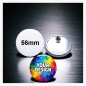 Preview: Frontalansicht eines großen 56 mm Buttons mit dem Aufdruck "YOUR DESIGN"