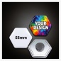 Preview: 58 x 65 mm Hexagon-Tafelmagnet – Struktur und Vernetzung im Waben-Design