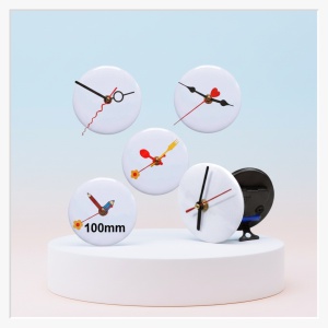 Buttonuhren mit eigenem Motiv 10cm mit unterschiedlichen Zeigersets