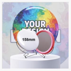 Gigantischer 158 mm Button-Spiegel mit brillantem Fotodruck