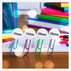 Rückseite Paperclip Button mit 50mm großer farbiger Aktenklammer