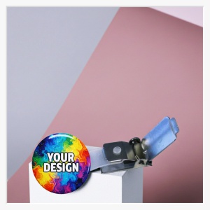 25mm Ansteckbutton mit Hosenträger-Clip – Kompakt & extrem starke Klemmkraft