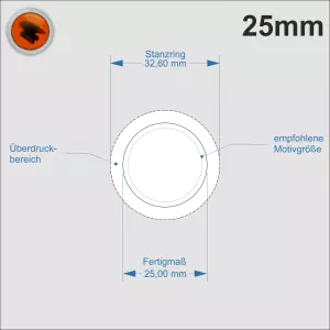 Print & Cut Service für 25mm Buttons