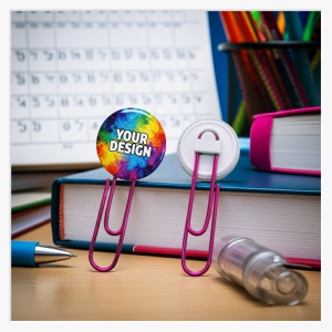 32 mm Button als Büroklammer oder Lesezeichen gestaltet