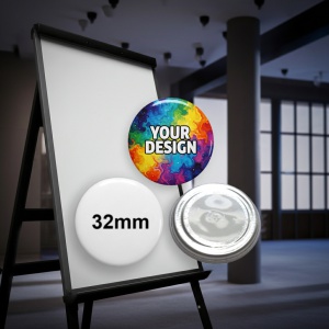 Rückseite 32mm Button mit eingelassenem Neodym-Supermagneten