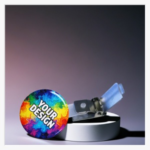 32mm Ansteckbutton mit Hosenträger-Clip – Robuster Halt & materialschonend