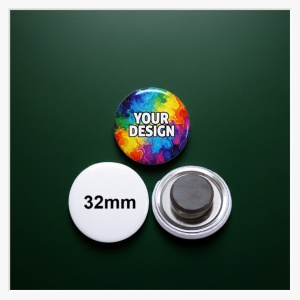 32 mm Button als Kühlschrankmagnet mit Motiv