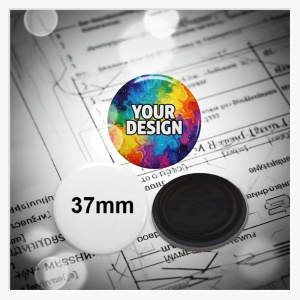 37mm Neodym-Magnet (Kunststoff) – Modernes Branding, leicht & professionell