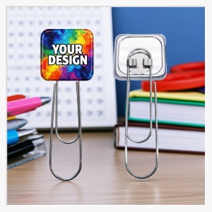 37x37mm Quadratischer Button mit Büroklammer XL – Der praktische Aktenclip