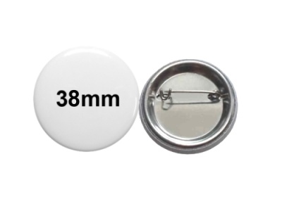Profi-Material für Ihre Buttonmaschine: 38mm Rohlinge mit Sicherheitsnadel | 100er Set