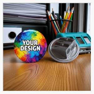 44mm Rund-Button mit Doppel-Anspitzer – Das vielseitige 2-in-1 Tool