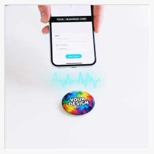 44mm Button als Anstecker individuell gestaltbar mit NFC-Chip