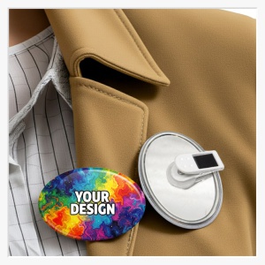 Ovaler Krokoclip als Namensschild