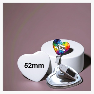 52x57mm Herz-Buttons mit 360° Kunststoff-Clip selbst gestalten