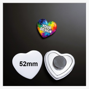 52 x 57 mm Herz-Tafelmagnet – Herzliche Organisation für Schule & Kita