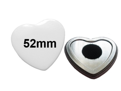 52x57mm Herz-Button mit Klettverschluss – Dein Motiv mit Herz & Flexibilität