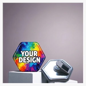 58mm Hexagonalbutton mit Krokoclip