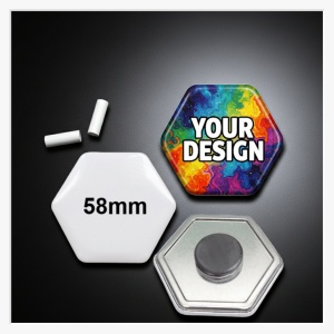 58 x 65 mm Hexagon-Tafelmagnet – Struktur und Vernetzung im Waben-Design