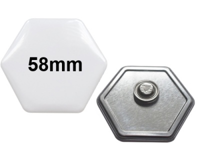 58x65mm Hexagonal-Button mit Textilmagnet
