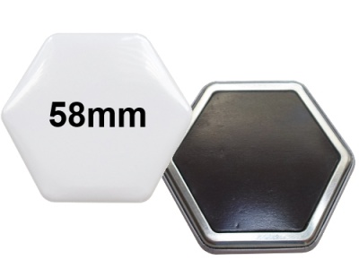 58x65mm Hexagonal-Button mit Softmagnet