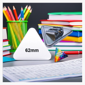 62x67mm Dreieck-Button mit Doppel-Anspitzer – Dynamisches Design-Tool