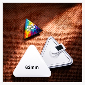 62x67mm Dreieck-Buttons mit 360° Kunststoff-Clip selbst gestalten