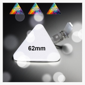 62x67mm Dreieck-Ansteckbutton mit Hosenträger-Clip – Dynamische Form & Extrem-Halt