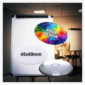 45 x 69 mm Ovaler Neodym-Magnet – Elegantes Branding mit sanften Formen