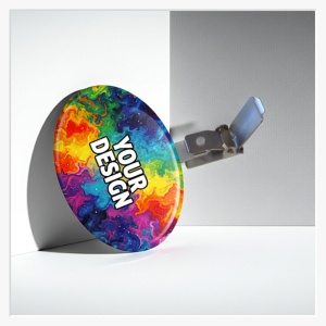 45x69mm Ovaler Button mit Hosenträger-Clip – Elegante Form & industrielle Haltekraft