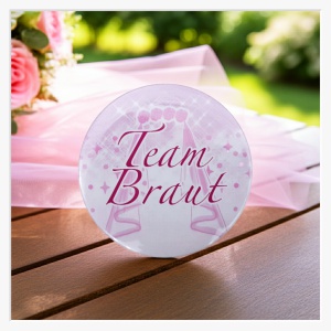 JGA Button-Set "Brautschleier" – 1x Braut & 11x Team Braut (Pink)