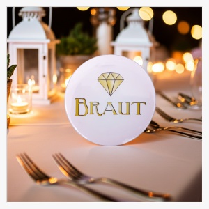 JGA Button-Set "Diamant & Gold" – 1x Braut & 11x Team Braut (Altrosa)