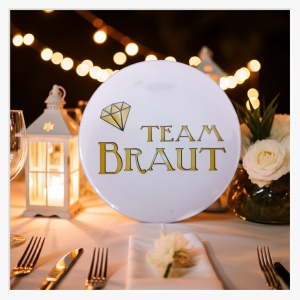 JGA Button-Set "Diamant & Gold" – 1x Braut & 11x Team Braut (Altrosa)