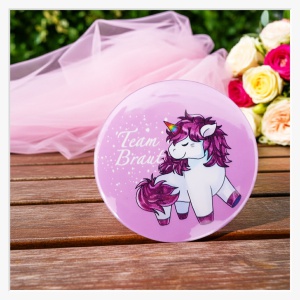 Button-Set JGA "Einhorn" – 1x Braut & 11x Team Braut (Pink)
