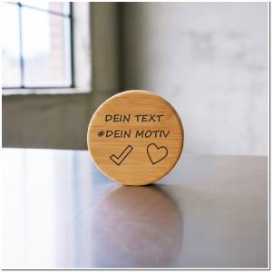 Taschenspiegel aus holz mit individueller Gravur