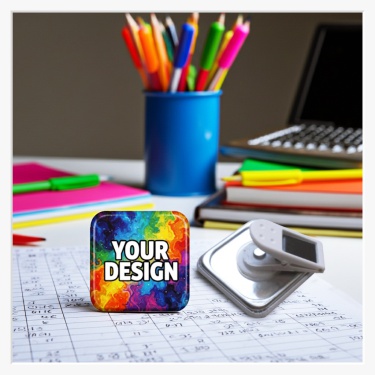 Quadratischer Krokoclip-Button als Büroklammer