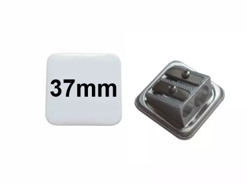 37x37mm Button mit Doppel-Anspitzer 37x37mm Button mit Doppel-Anspitzer