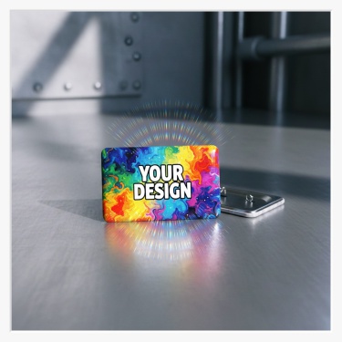 Frontalansicht eines rechteckigen 40x60 mm Buttons