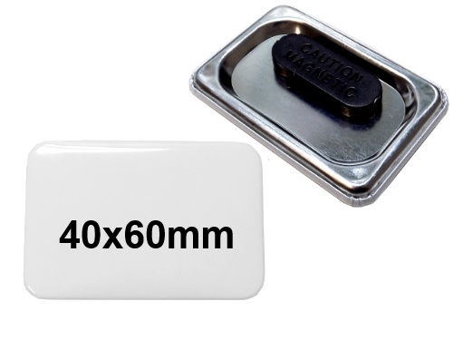 40x60mm Button mit kleinem Doppel-Textilmagnet 40x60mm Button mit kleinem Doppel-Textilmagnet