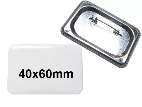 40x60mm Button mit Sicherheitsnadel 40x60mm Button mit Sicherheitsnadel