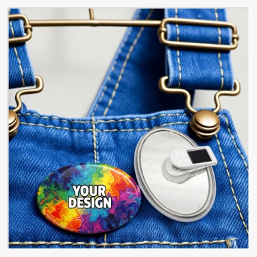 Ovaler Krokoclip als Namensschild