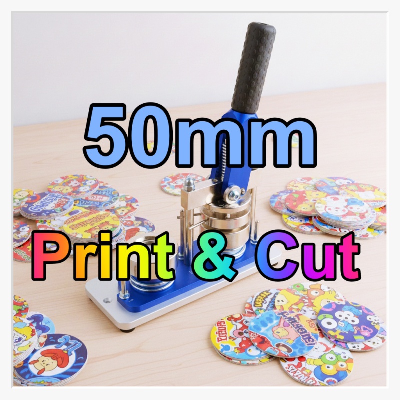 Professioneller Print & Cut Service: Ihre 50mm Button-Vorlagen fertig gedruckt & gestanzt