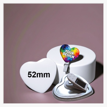 52x57mm Herz-Buttons mit 360° Kunststoff-Clip selbst gestalten