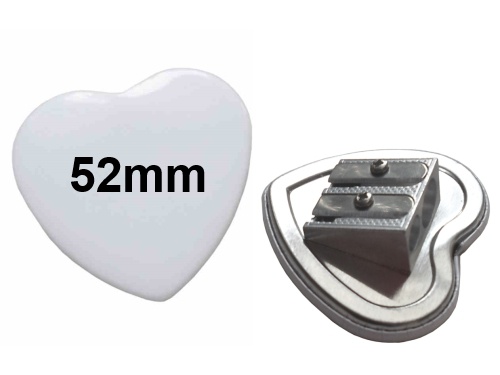 52x57mm Herz-Button mit Doppel-Anspitzer 52x57mm Herz-Button mit Doppel-Anspitzer